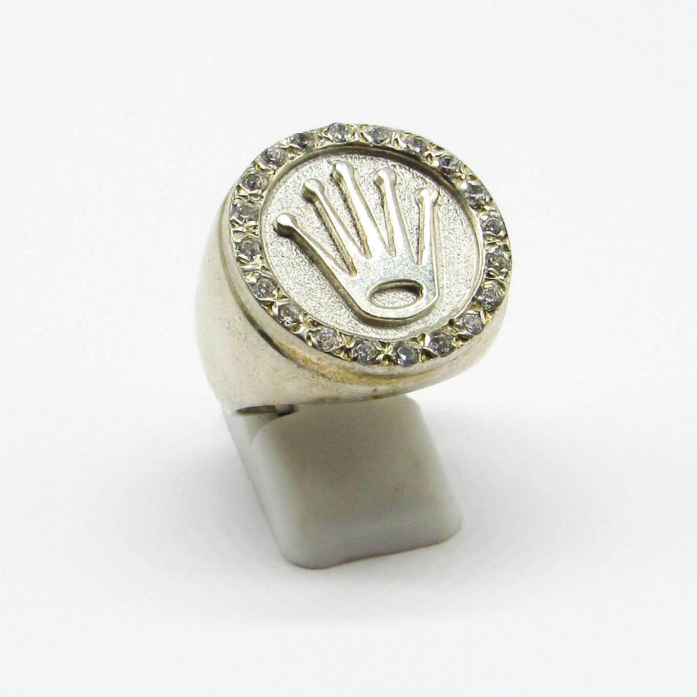 ANILLO CORONA CUBICS 22MM /PLATA