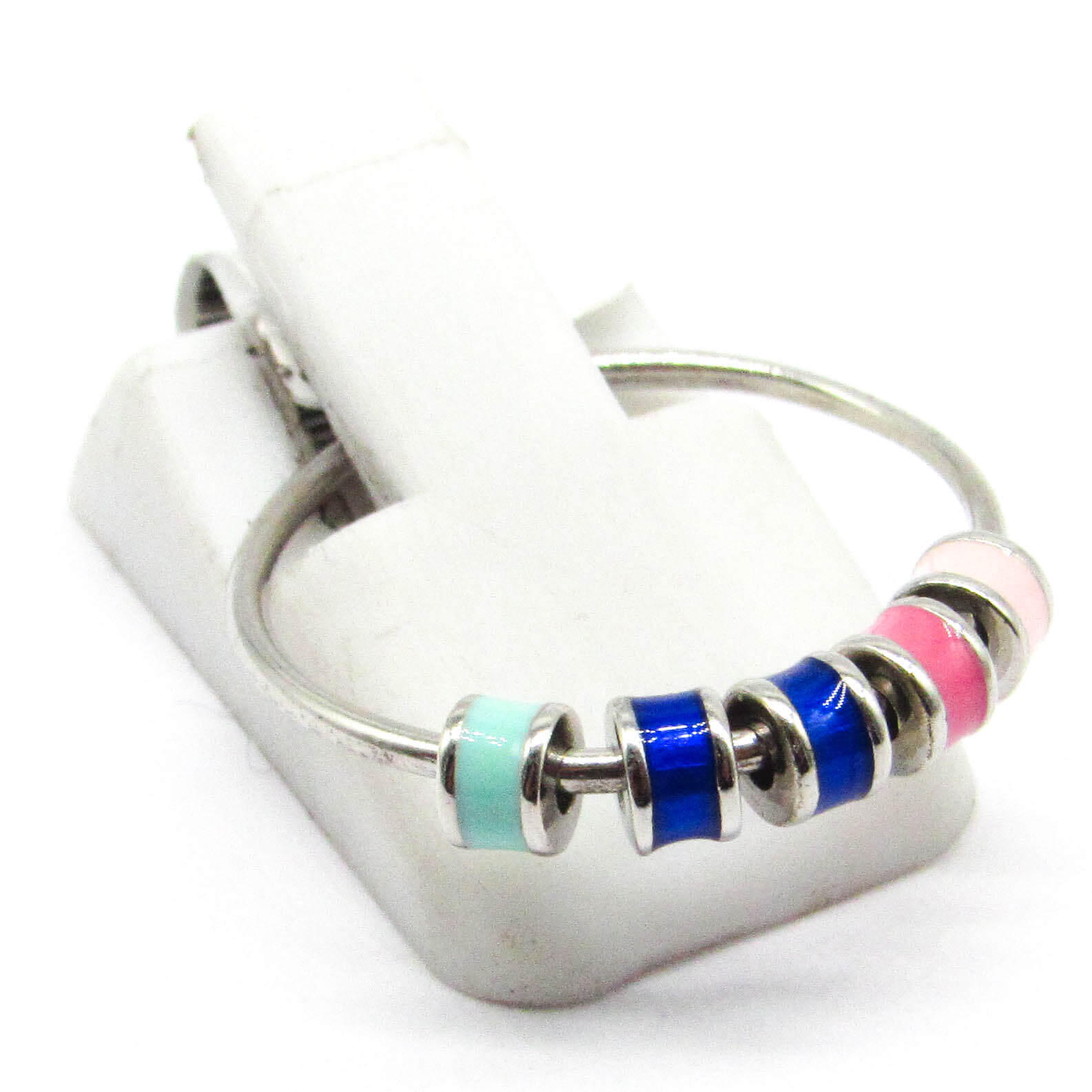 ANILLO DONAS COLORES /PLATA