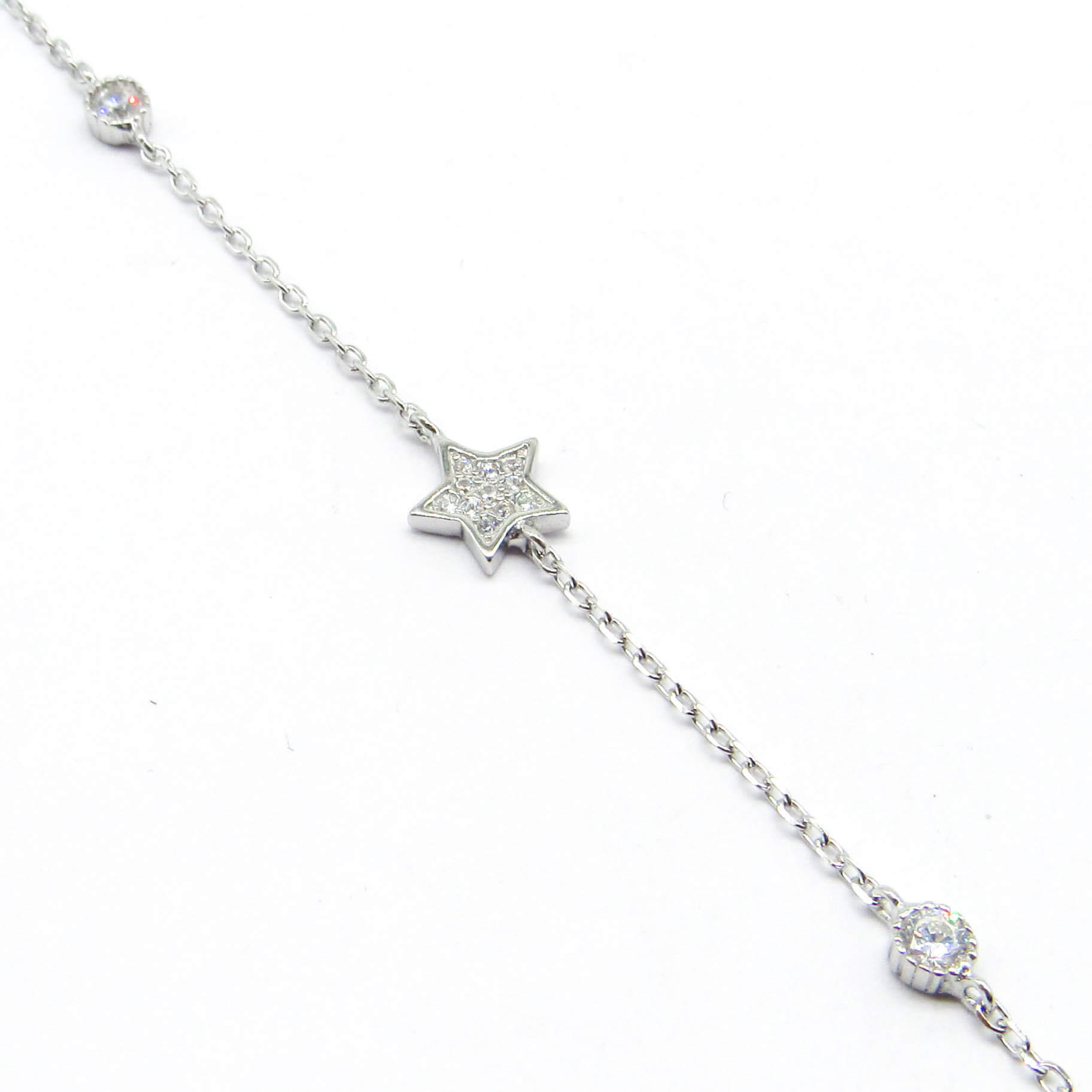 PULSERA ESTRELLA CUBICS /PLATA