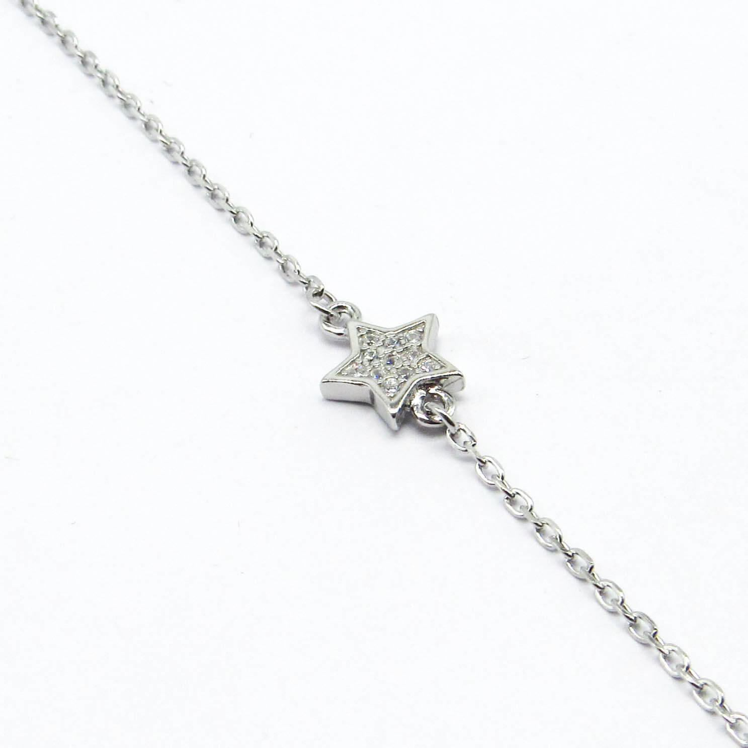 PULSERA ESTRELLA CUBICS /PLATA