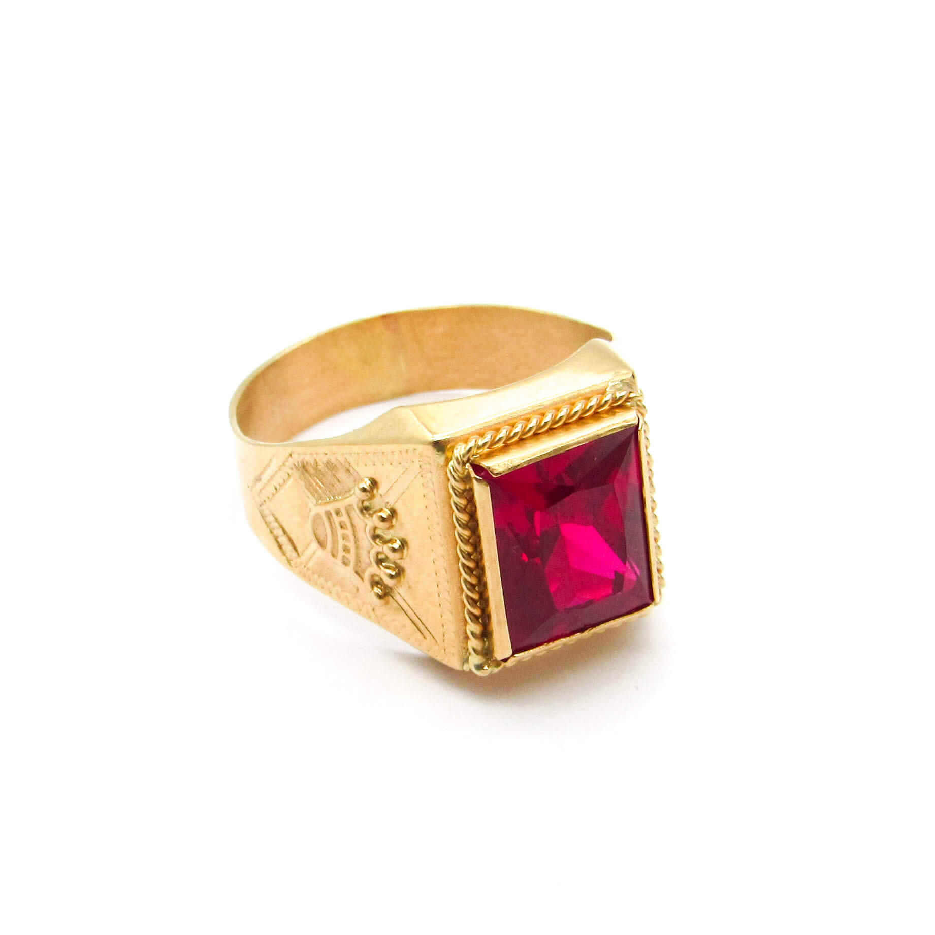 ANILLO SELLO CORONAS CUBIC 9x11MM /O.ROJO