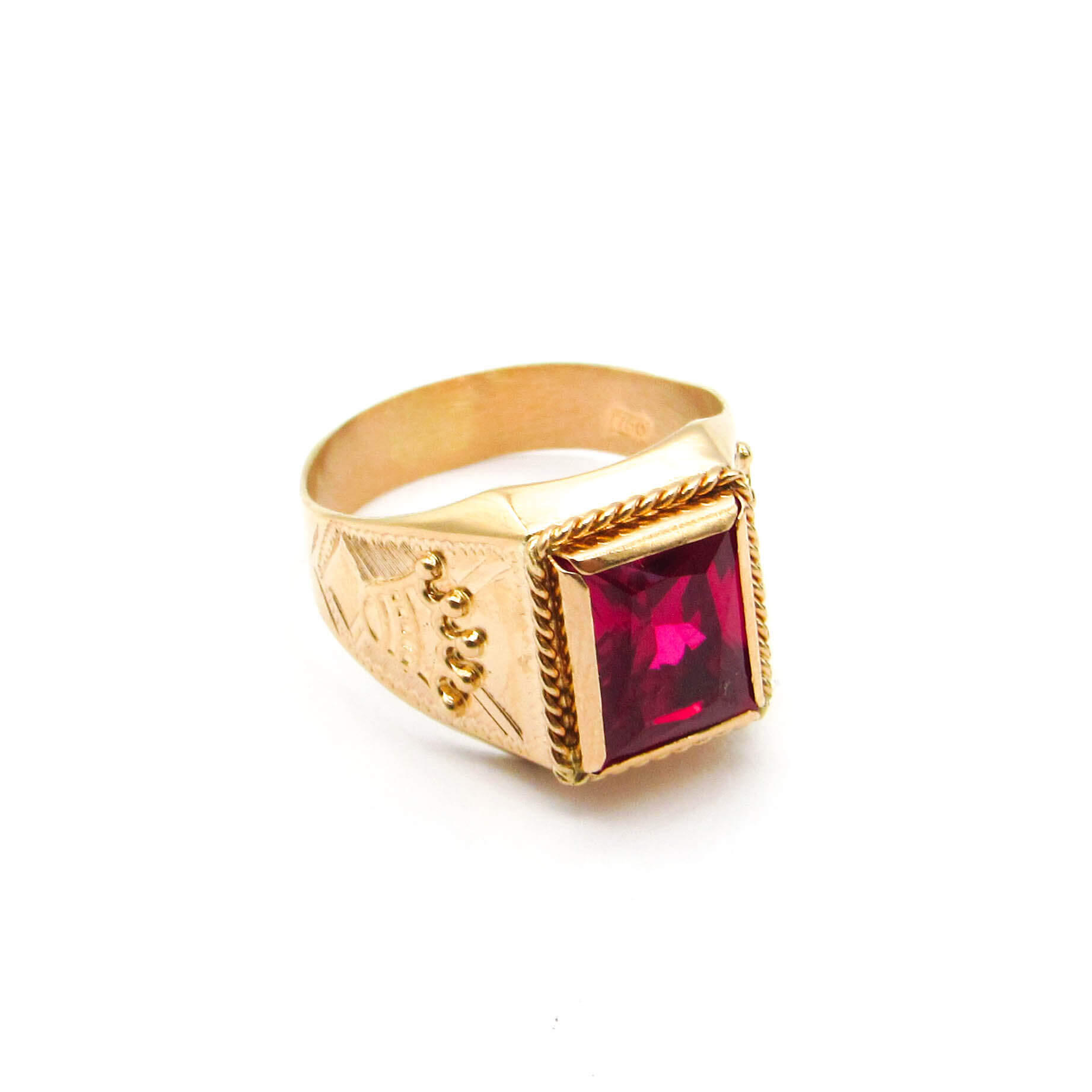 ANILLO SELLO CORONAS CUBIC 7x9MM /O.ROJO