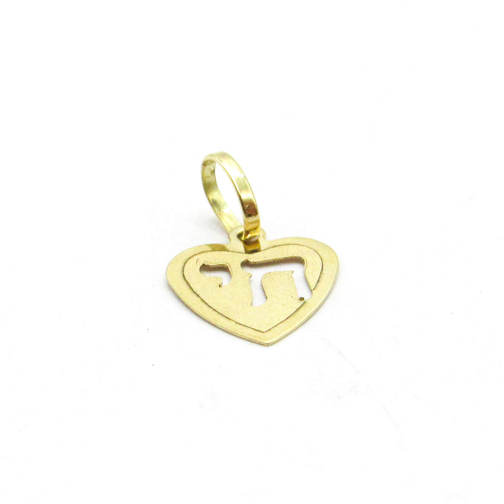 DIJE CORAZON 10MM JAI CALADO /O.AMARILLO