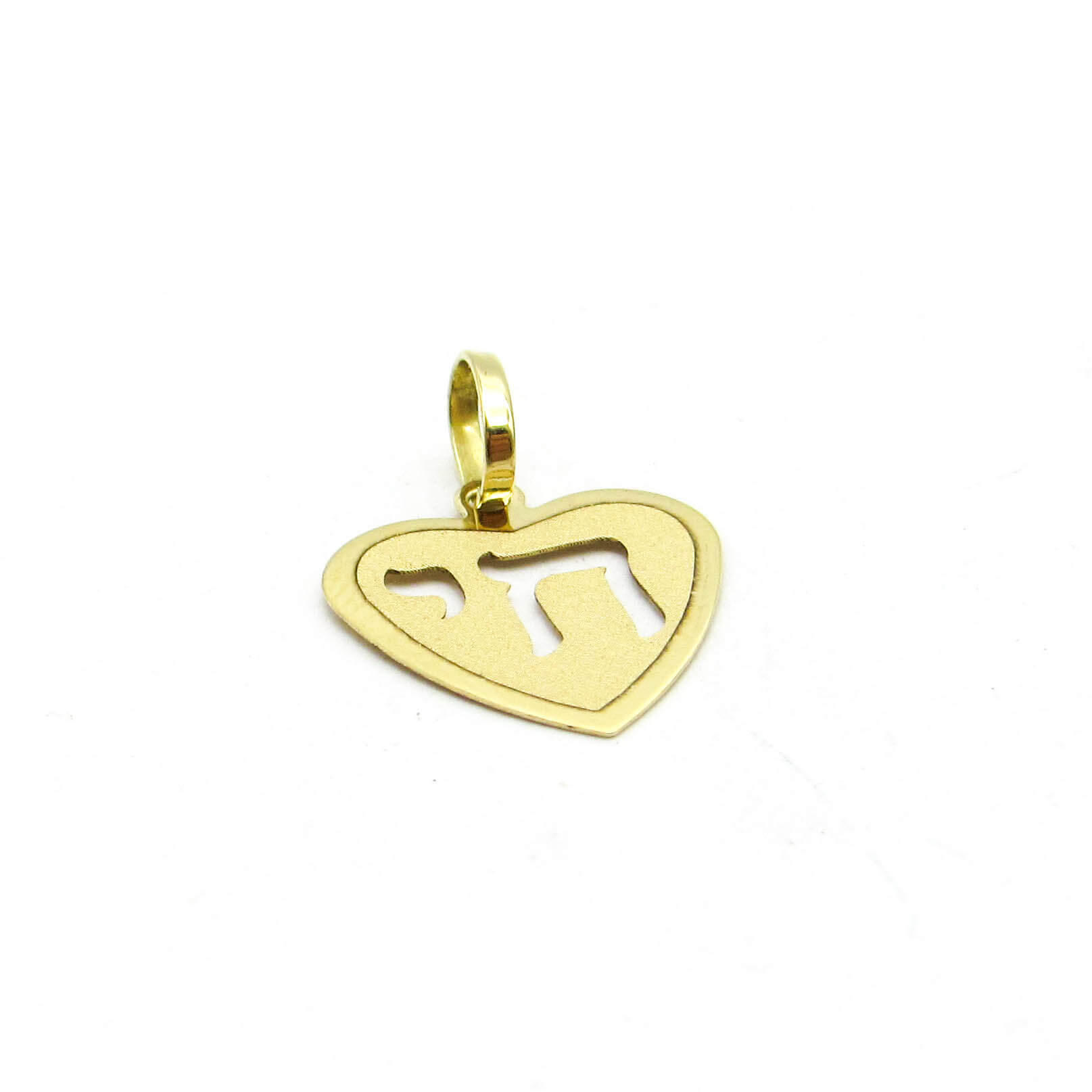 DIJE CORAZON 12MM JAI CALADO /O.AMARILLO